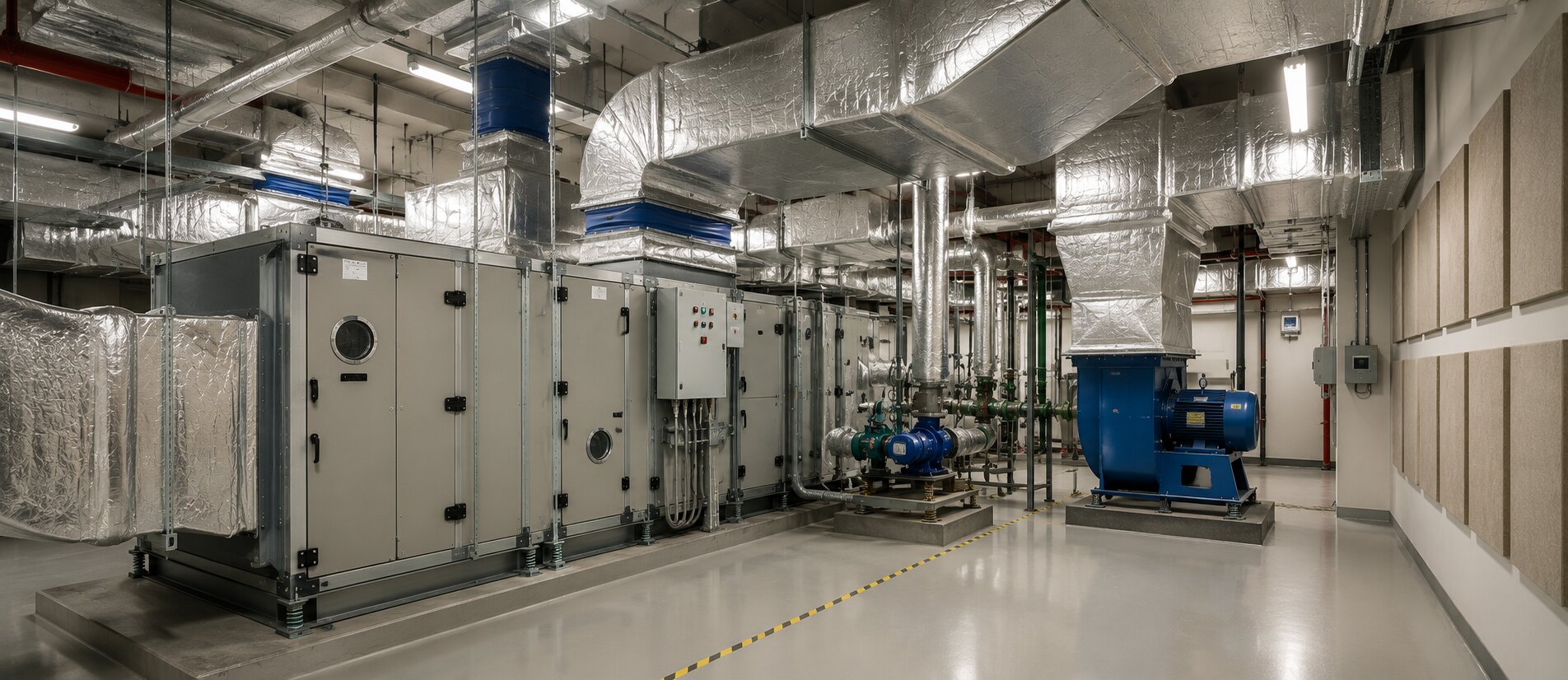 HVAC noise control system for reducing mechanical noise in buildings