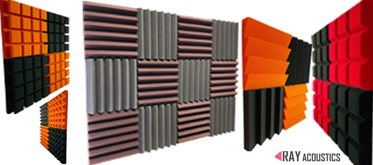Acoustic foam panels designed to absorb sound, reduce noise, and control echoes, perfect for improving acoustics in studios, home theaters, and offices